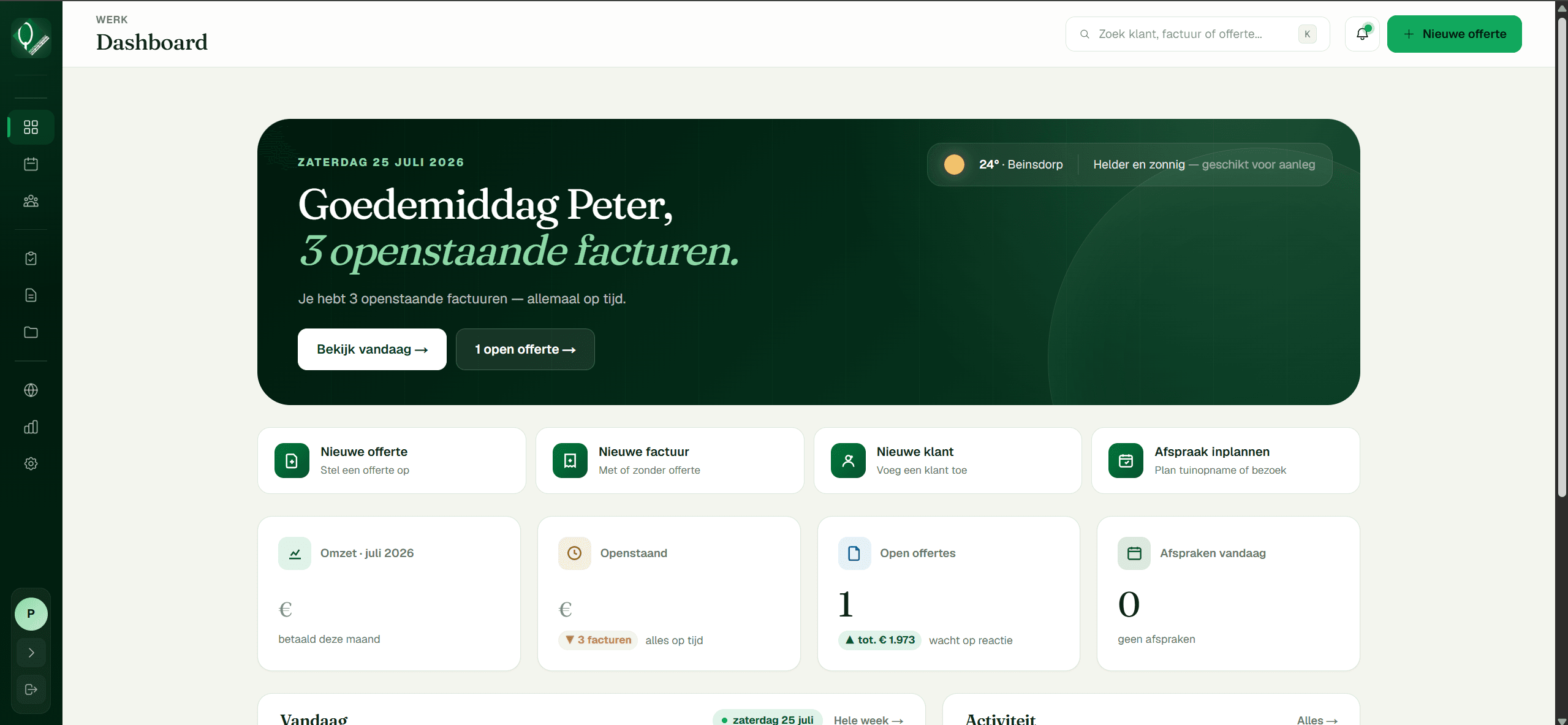 Screenshot 5 van 13 van het project voor Hoveniersbedrijf Peter van der Linden